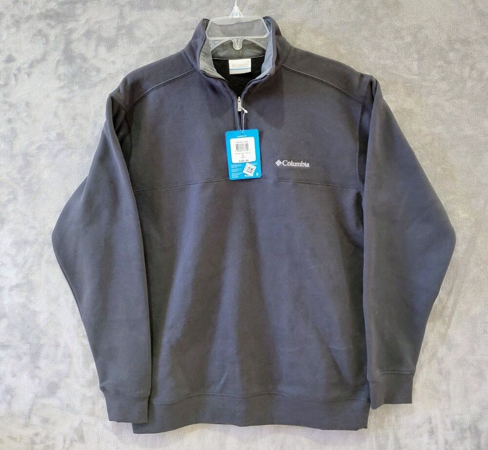 NEW Columbia Hart Mountain II 1/2 Zip Sweatshirt Men's Small Black Pullover